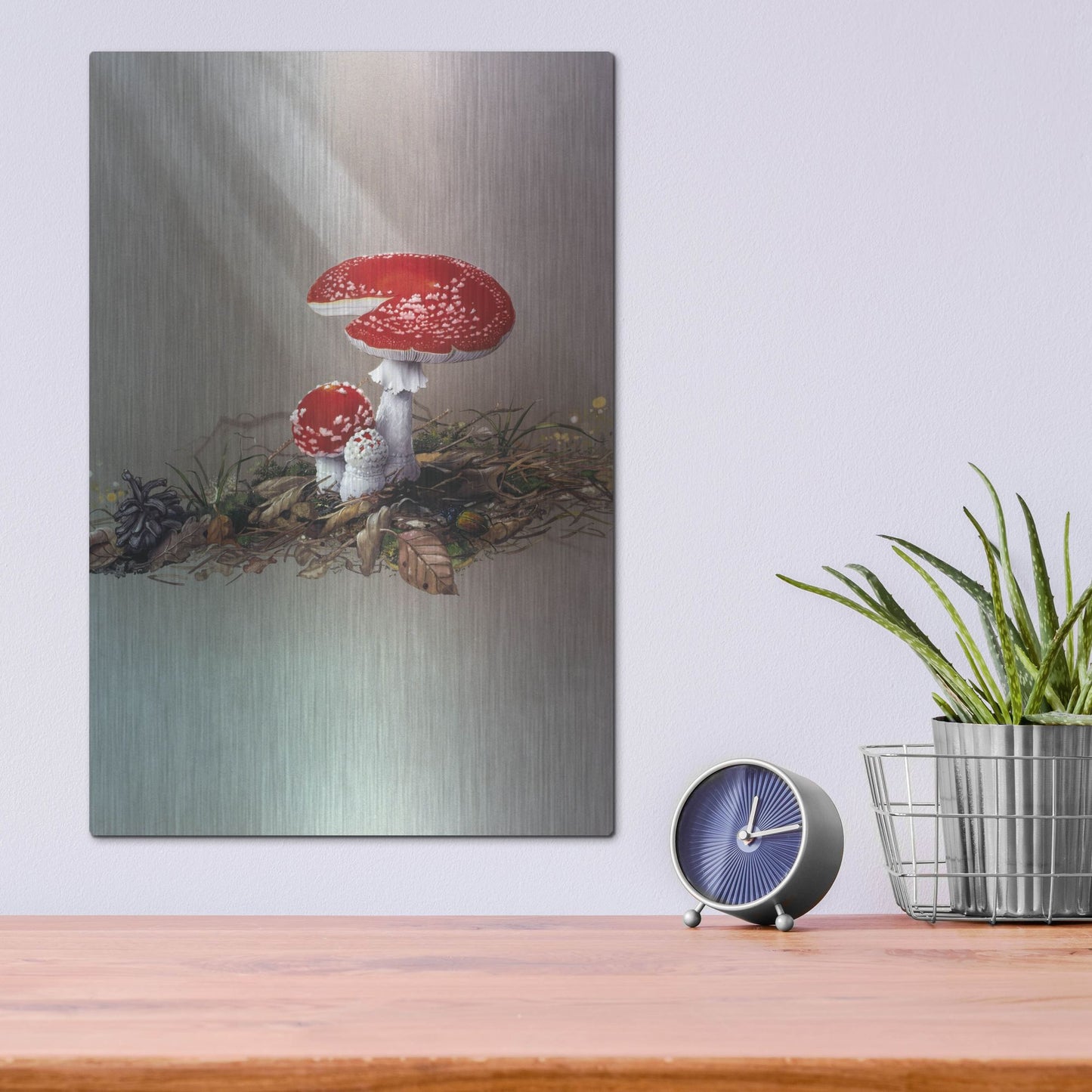 Luxe Metal Art 'Mushrooms' by Harro Maass, Metal Wall Art,12x16