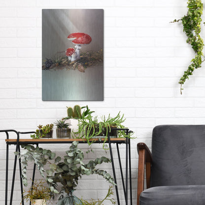 Luxe Metal Art 'Mushrooms' by Harro Maass, Metal Wall Art,12x16