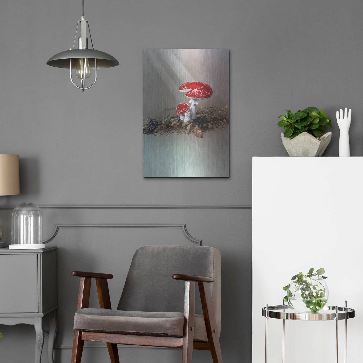 Luxe Metal Art 'Mushrooms' by Harro Maass, Metal Wall Art,16x24