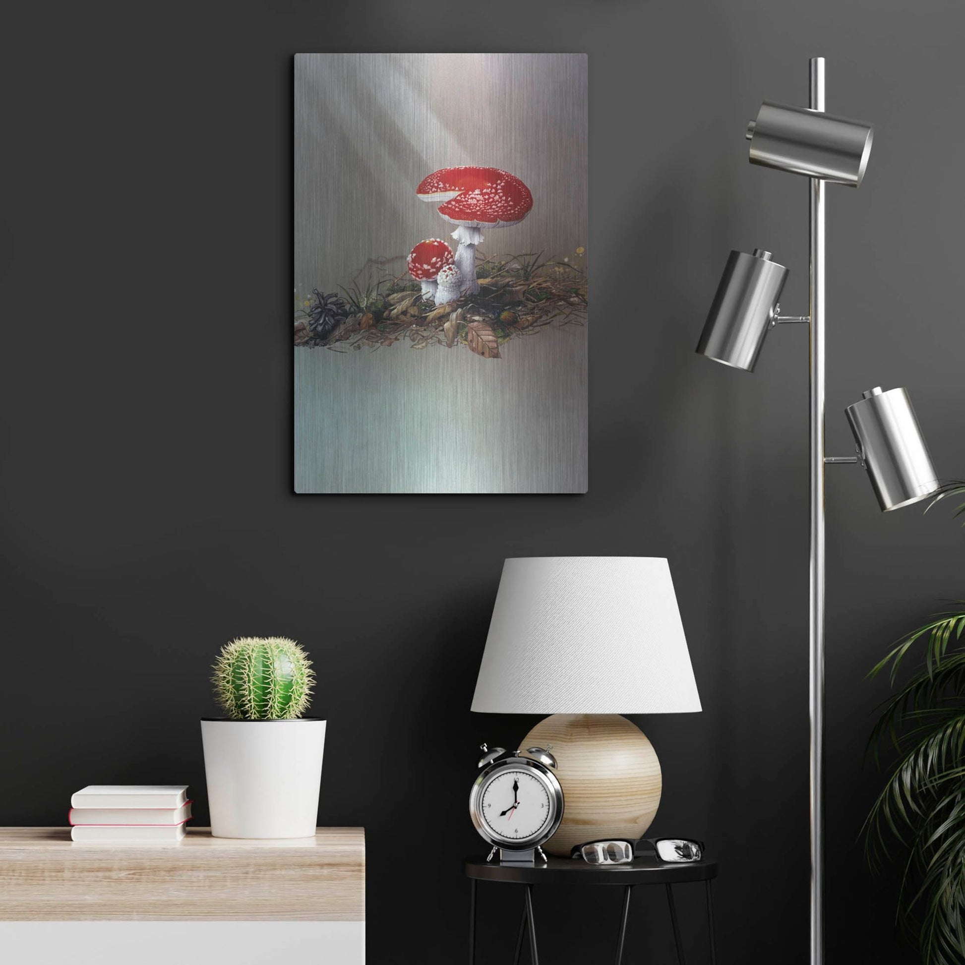 Luxe Metal Art 'Mushrooms' by Harro Maass, Metal Wall Art,16x24