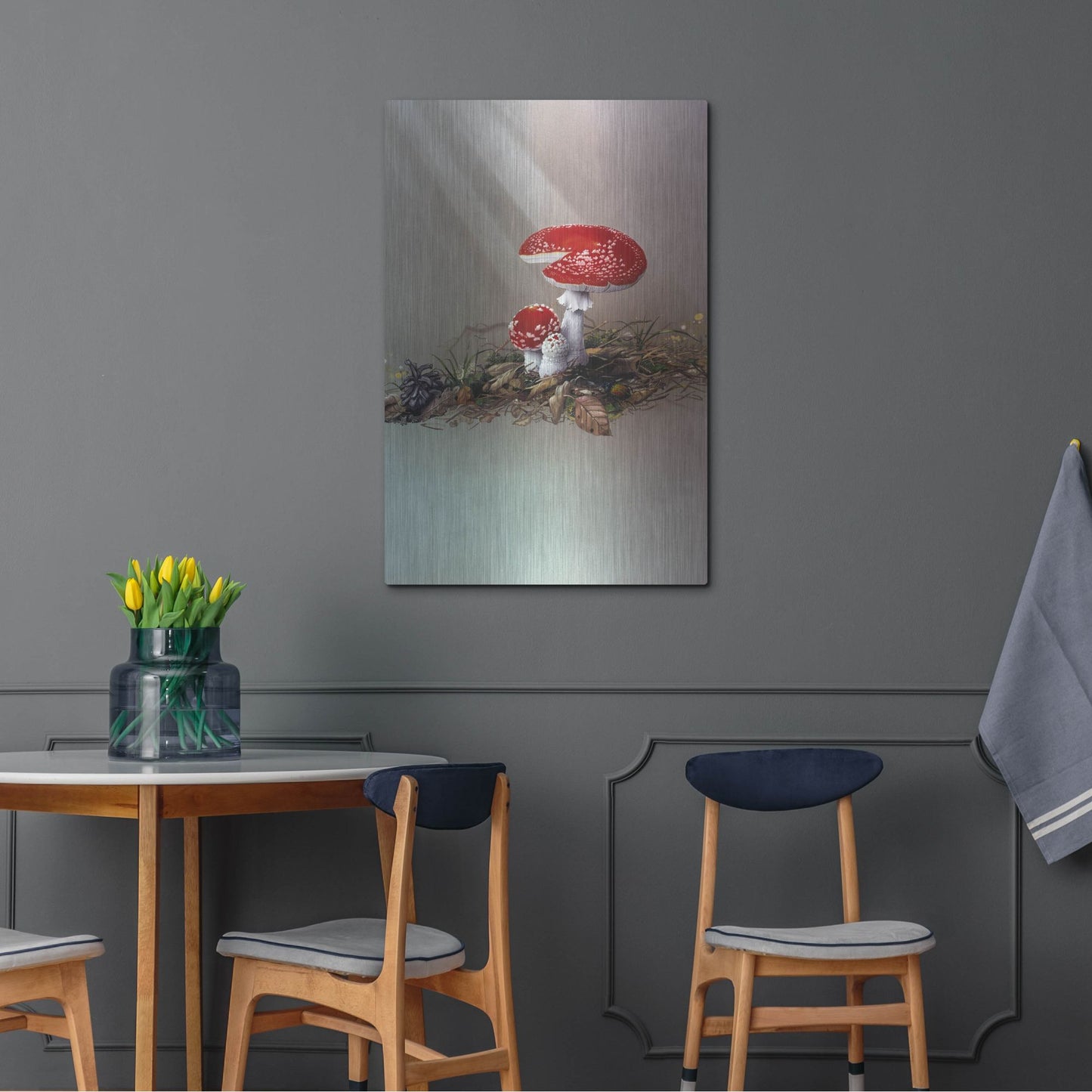 Luxe Metal Art 'Mushrooms' by Harro Maass, Metal Wall Art,24x36