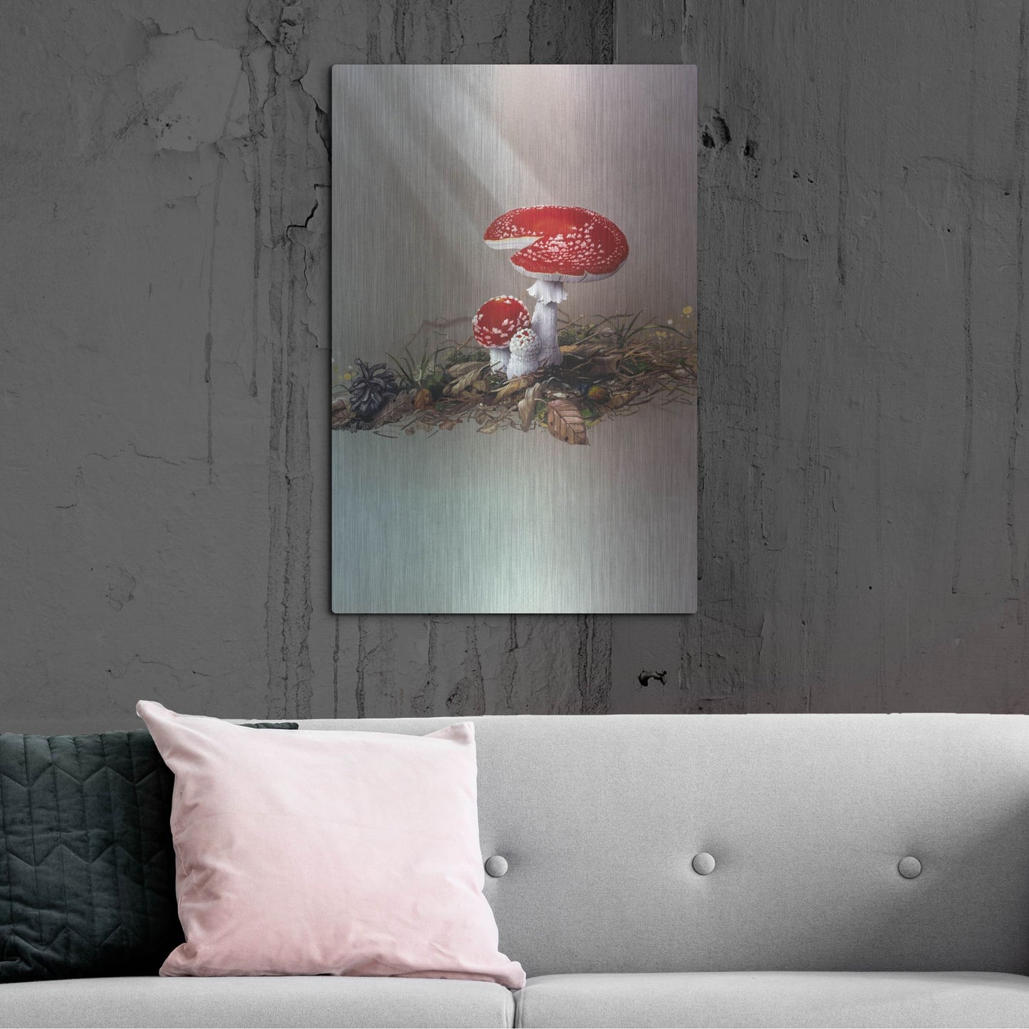 Luxe Metal Art 'Mushrooms' by Harro Maass, Metal Wall Art,24x36