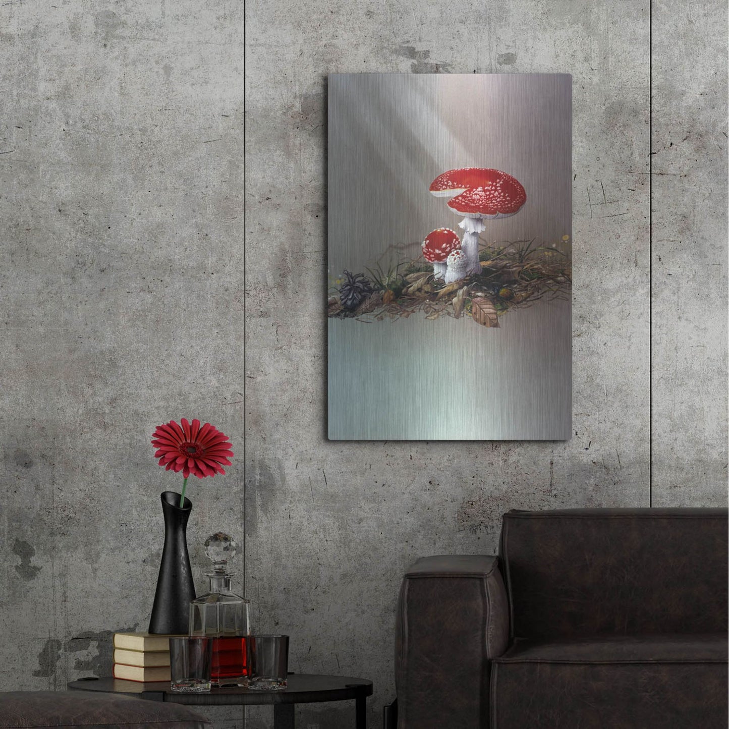 Luxe Metal Art 'Mushrooms' by Harro Maass, Metal Wall Art,24x36
