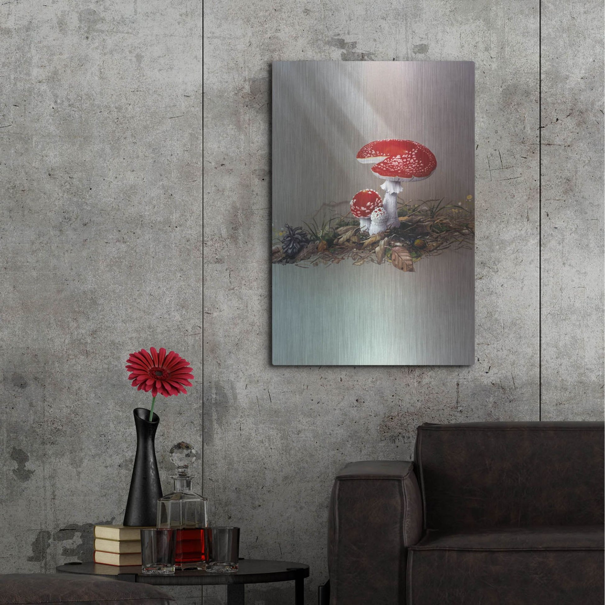 Luxe Metal Art 'Mushrooms' by Harro Maass, Metal Wall Art,24x36