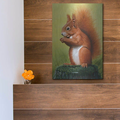 Luxe Metal Art 'Red Squirrel' by Harro Maass, Metal Wall Art,12x16