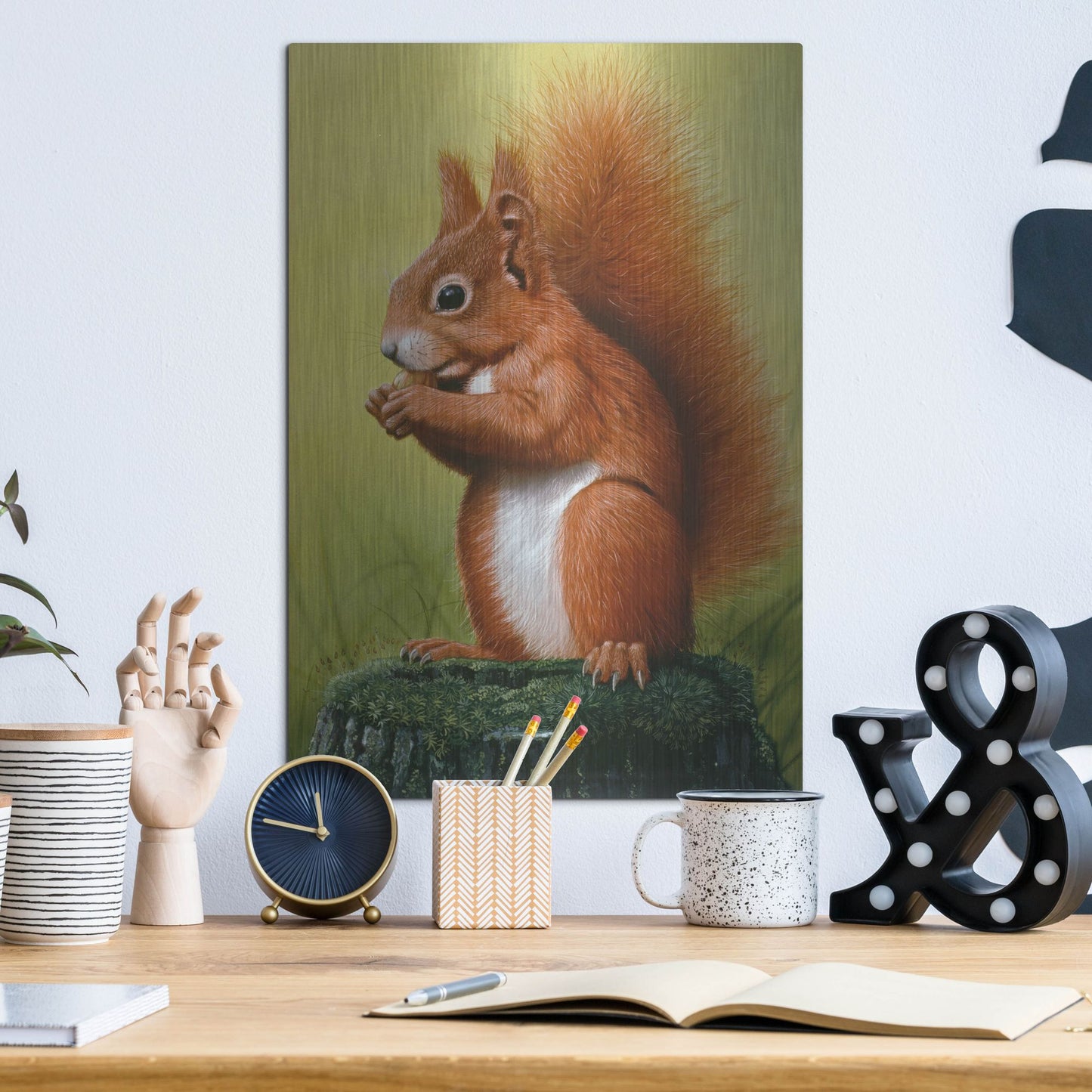 Luxe Metal Art 'Red Squirrel' by Harro Maass, Metal Wall Art,12x16