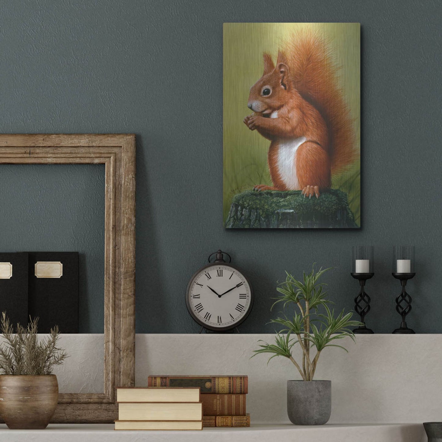 Luxe Metal Art 'Red Squirrel' by Harro Maass, Metal Wall Art,12x16