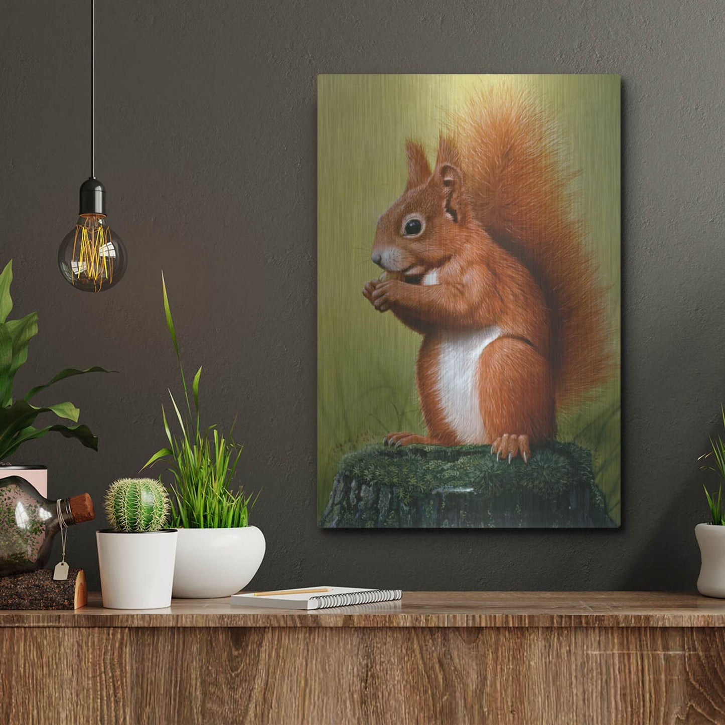 Luxe Metal Art 'Red Squirrel' by Harro Maass, Metal Wall Art,12x16
