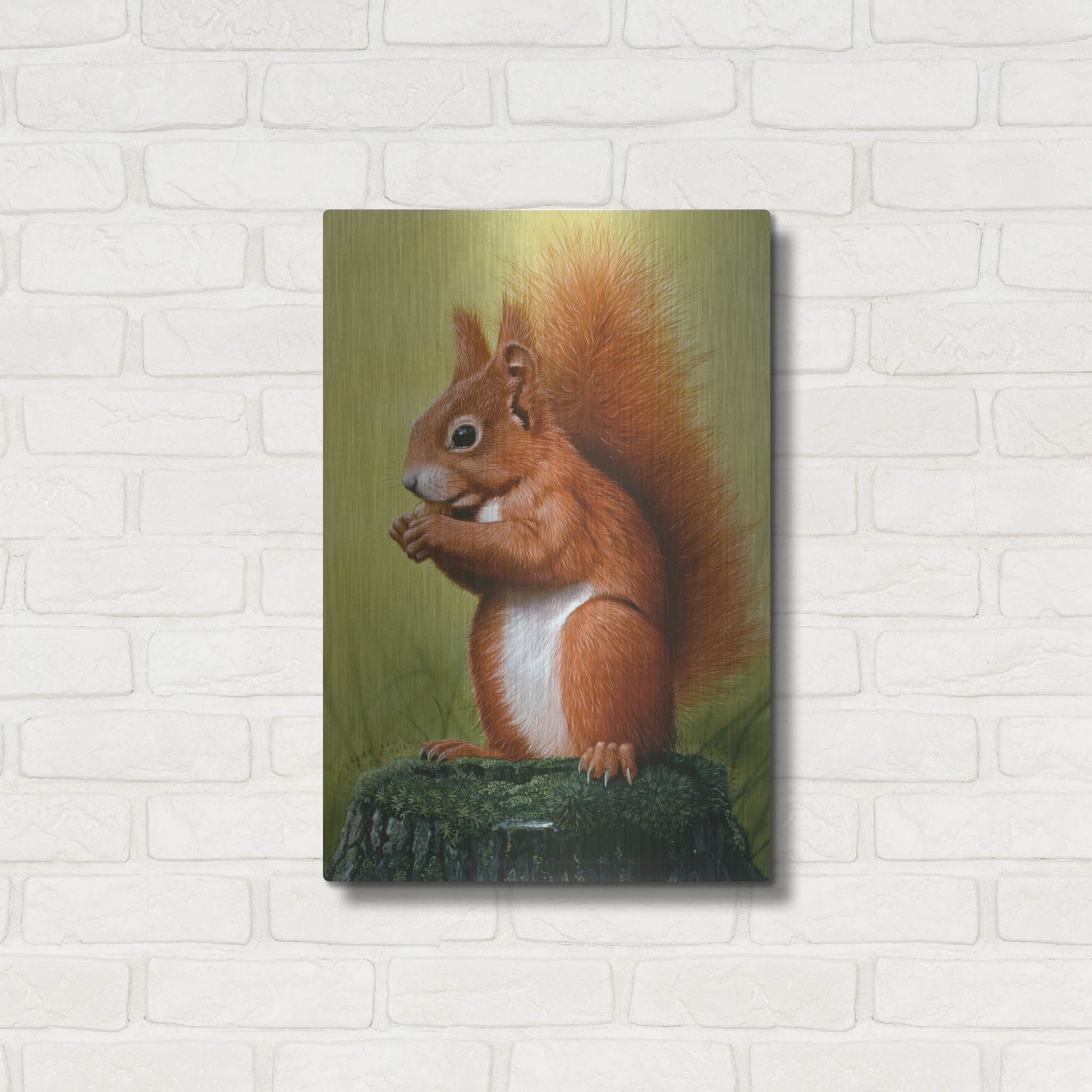 Luxe Metal Art 'Red Squirrel' by Harro Maass, Metal Wall Art,16x24