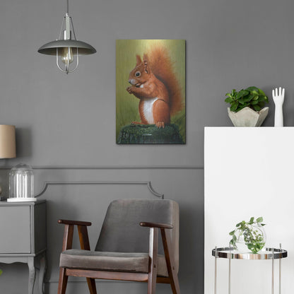 Luxe Metal Art 'Red Squirrel' by Harro Maass, Metal Wall Art,16x24