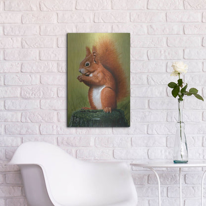 Luxe Metal Art 'Red Squirrel' by Harro Maass, Metal Wall Art,16x24