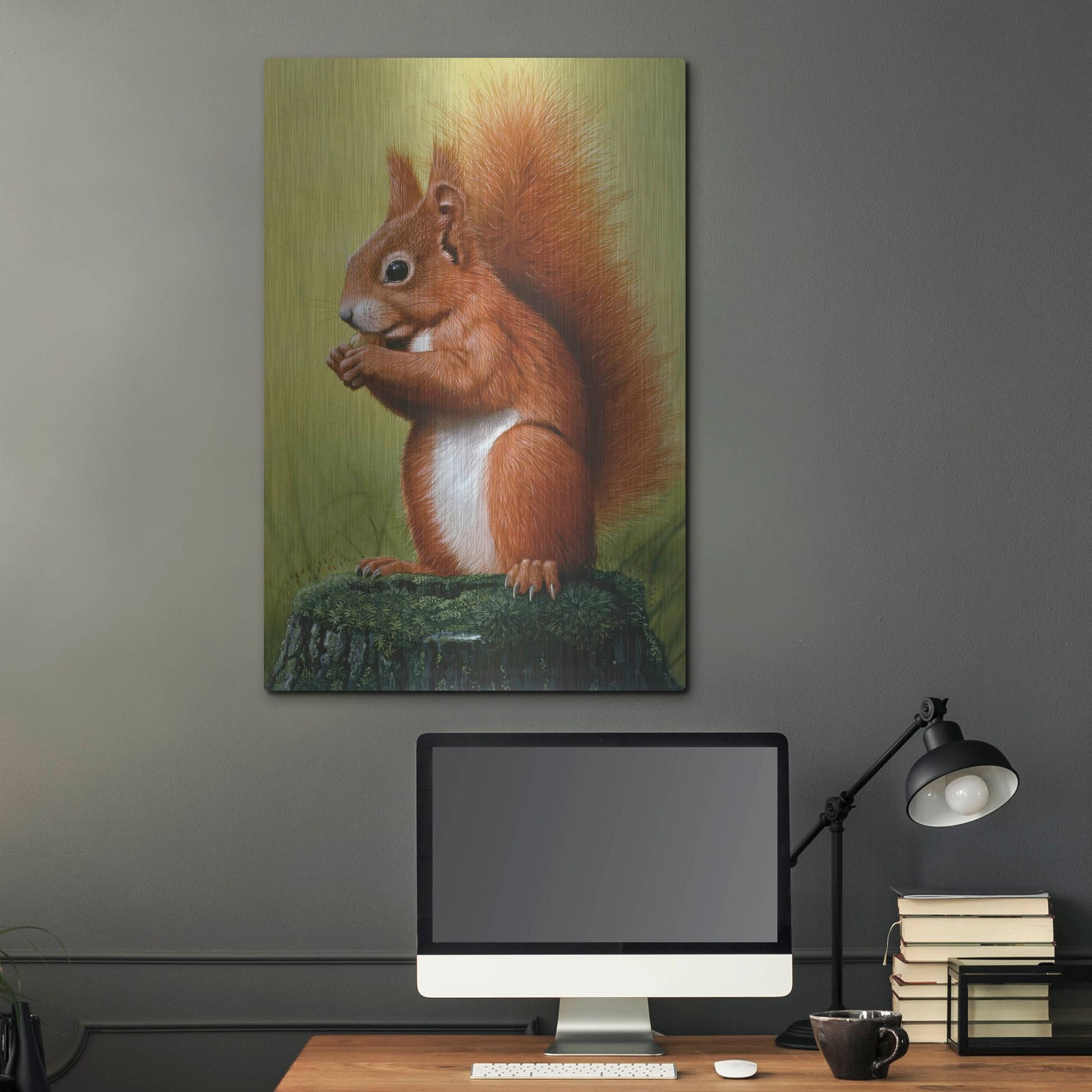 Luxe Metal Art 'Red Squirrel' by Harro Maass, Metal Wall Art,24x36