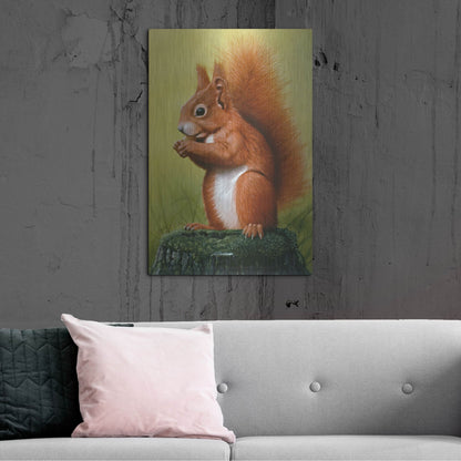 Luxe Metal Art 'Red Squirrel' by Harro Maass, Metal Wall Art,24x36