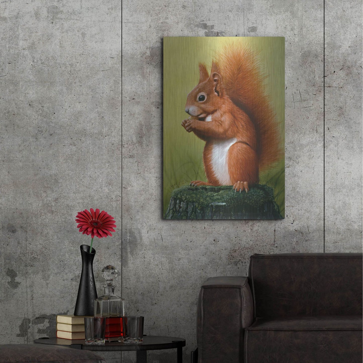 Luxe Metal Art 'Red Squirrel' by Harro Maass, Metal Wall Art,24x36