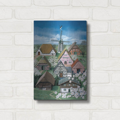 Luxe Metal Art 'German Farmhouses' by Harro Maass, Metal Wall Art,12x16