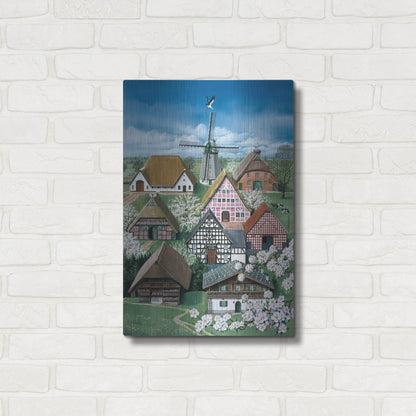 Luxe Metal Art 'German Farmhouses' by Harro Maass, Metal Wall Art,16x24