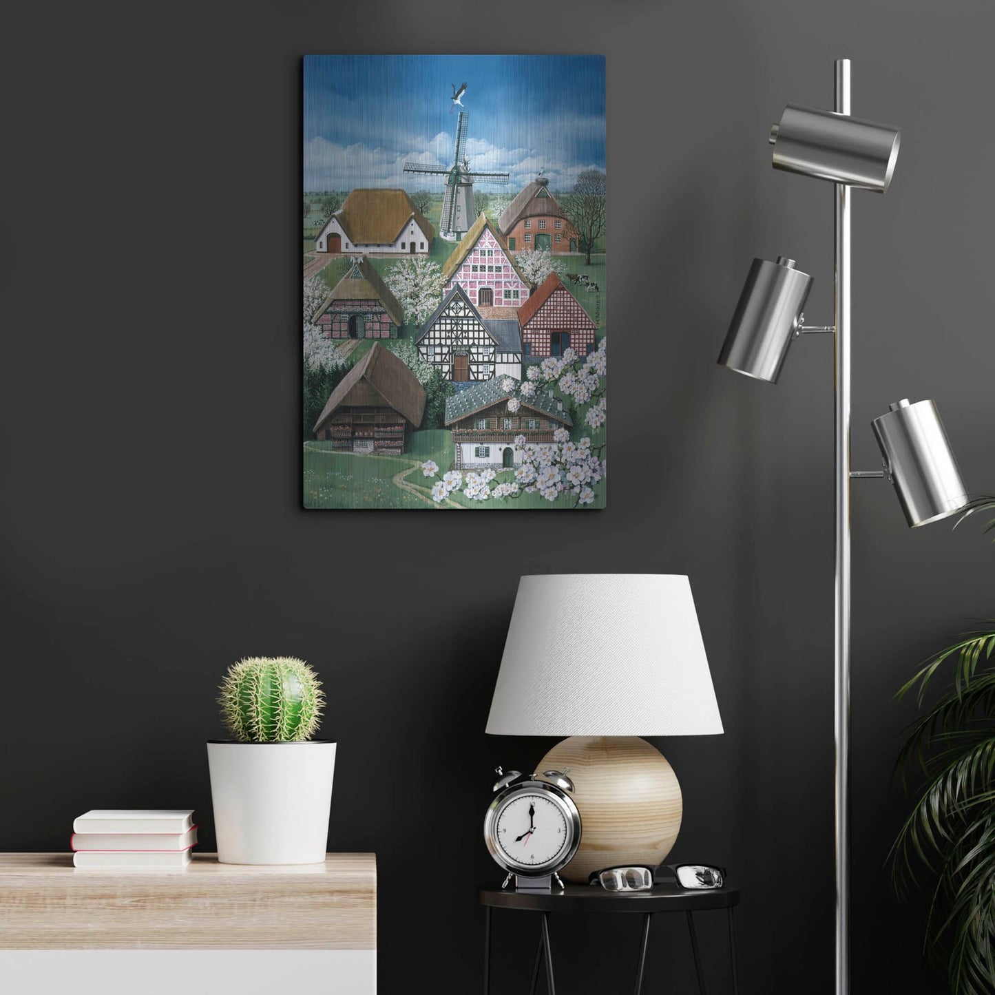 Luxe Metal Art 'German Farmhouses' by Harro Maass, Metal Wall Art,16x24