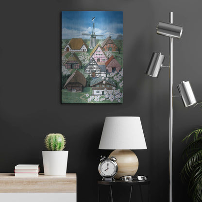Luxe Metal Art 'German Farmhouses' by Harro Maass, Metal Wall Art,16x24