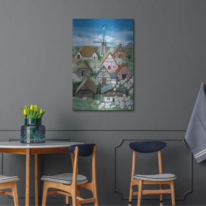 Luxe Metal Art 'German Farmhouses' by Harro Maass, Metal Wall Art,24x36