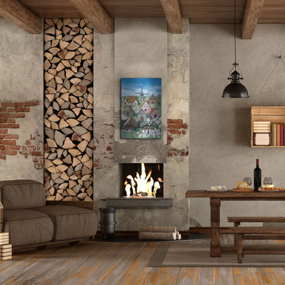 Luxe Metal Art 'German Farmhouses' by Harro Maass, Metal Wall Art,24x36