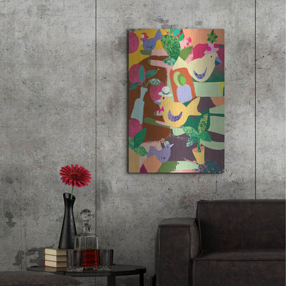 Luxe Metal Art 'Birds In Hats' by Holly McGee, Metal Wall Art,24x36