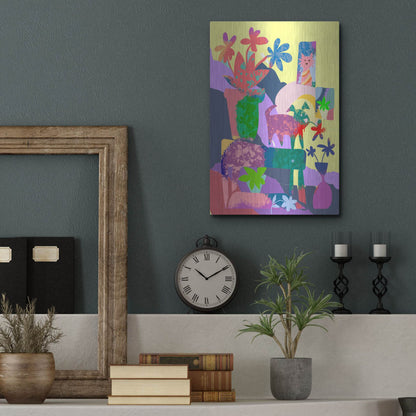 Luxe Metal Art 'Cat In The Window' by Holly McGee, Metal Wall Art,12x16