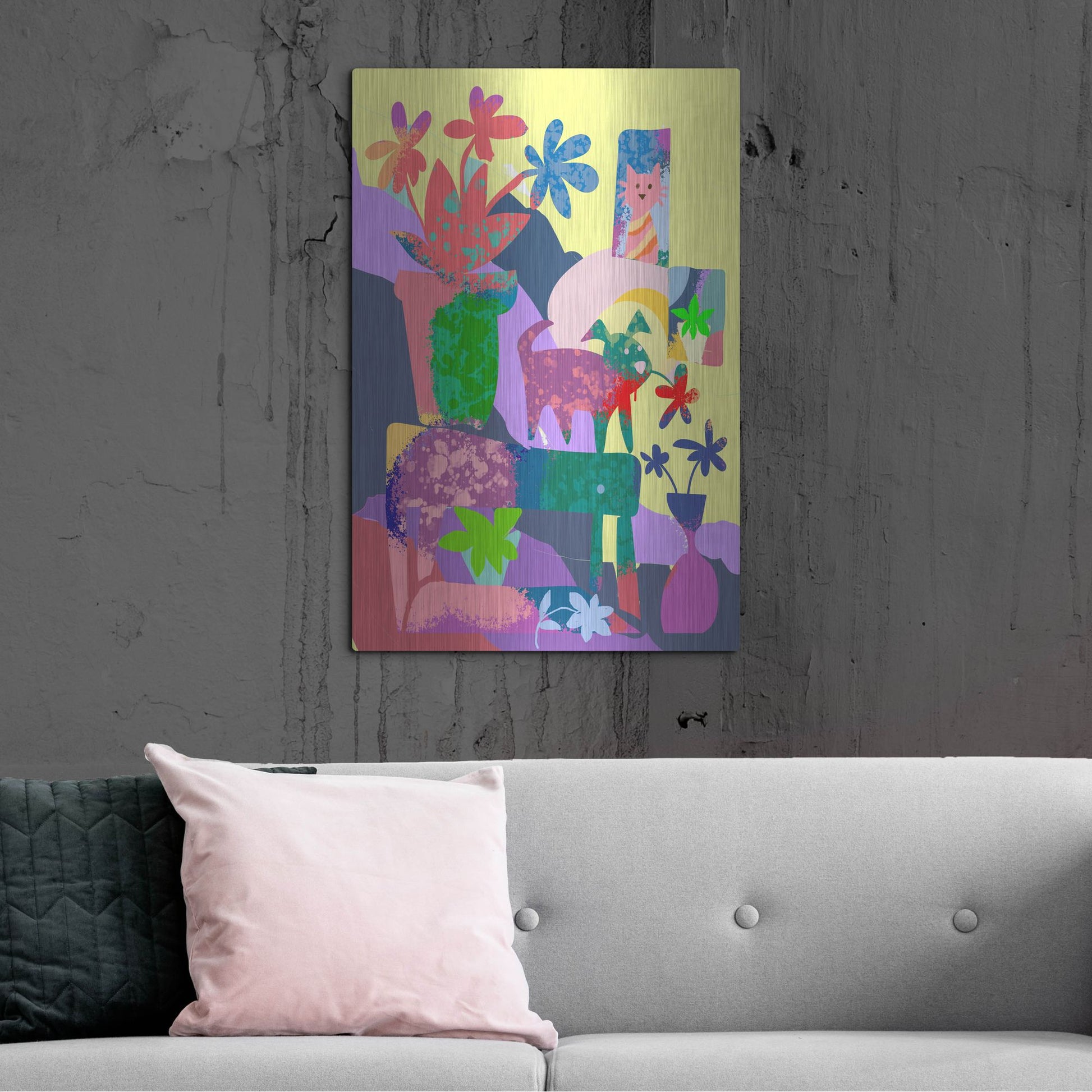 Luxe Metal Art 'Cat In The Window' by Holly McGee, Metal Wall Art,24x36