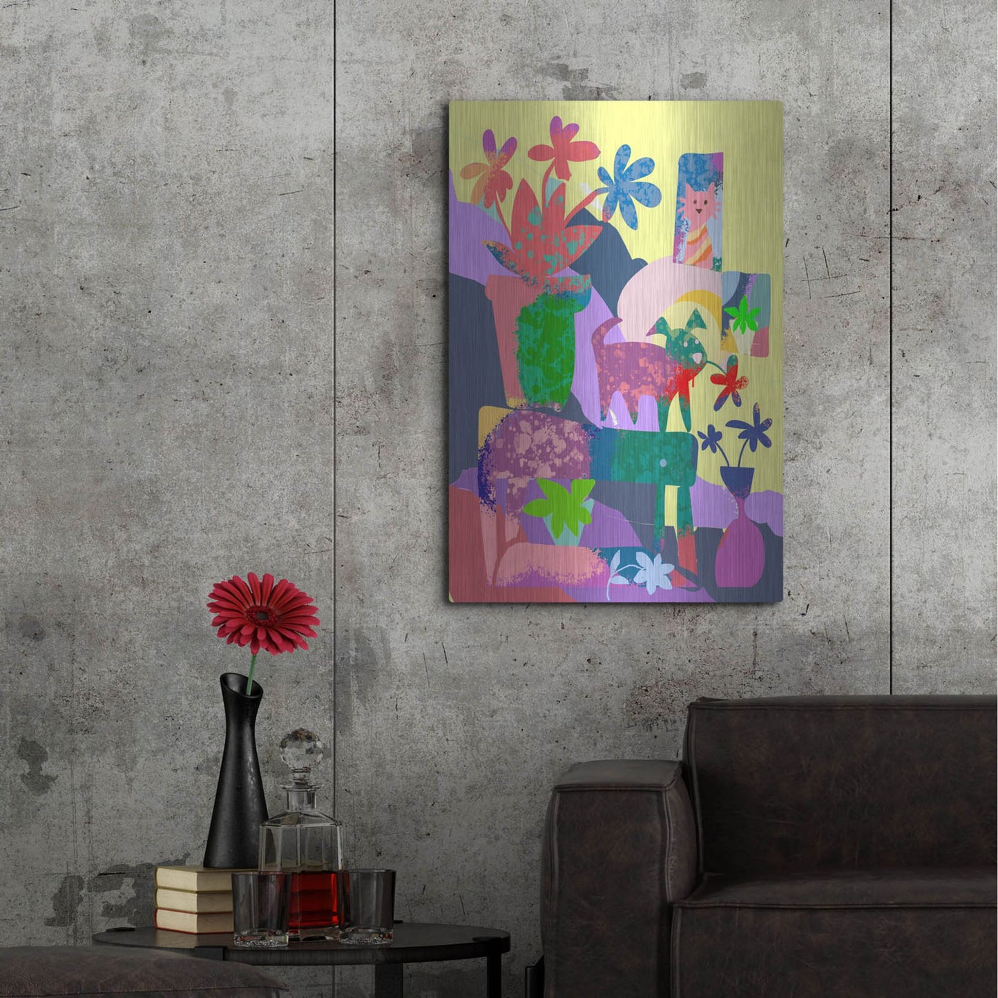 Luxe Metal Art 'Cat In The Window' by Holly McGee, Metal Wall Art,24x36
