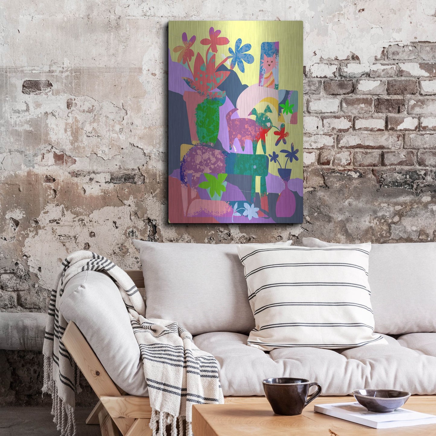 Luxe Metal Art 'Cat In The Window' by Holly McGee, Metal Wall Art,24x36