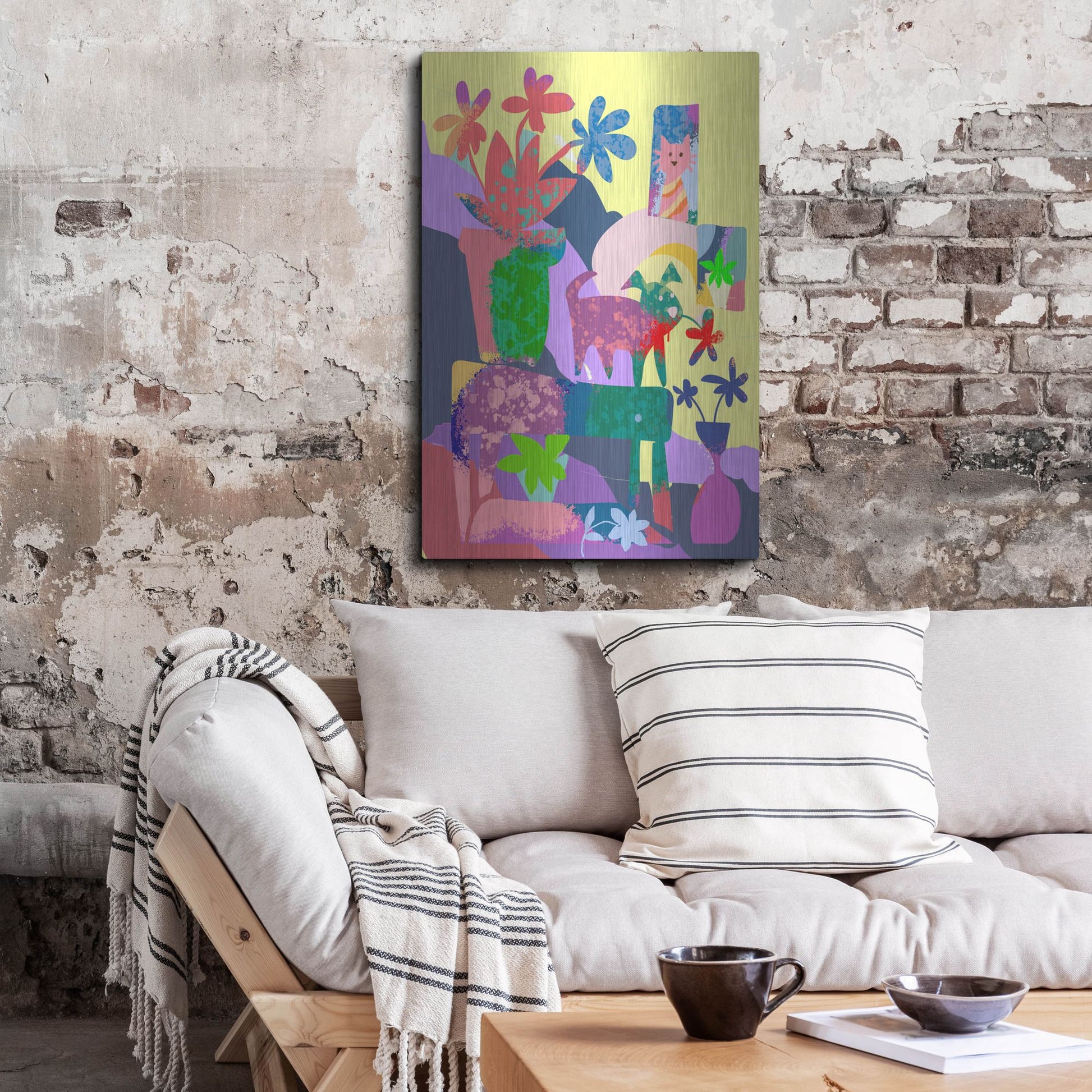 Luxe Metal Art 'Cat In The Window' by Holly McGee, Metal Wall Art,24x36
