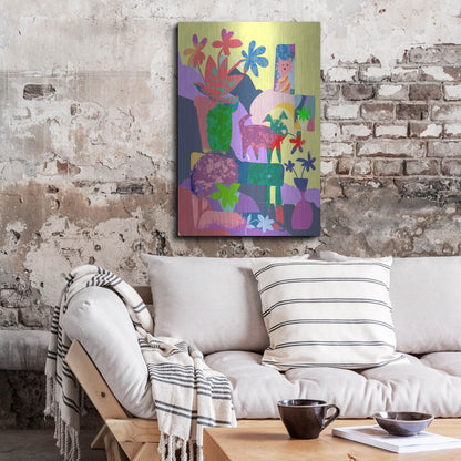 Luxe Metal Art 'Cat In The Window' by Holly McGee, Metal Wall Art,24x36