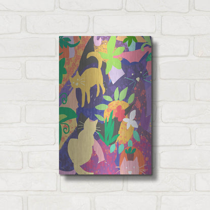 Luxe Metal Art 'Cat Shapes' by Holly McGee, Metal Wall Art,12x16
