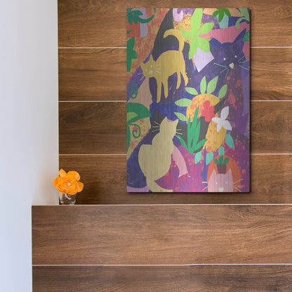 Luxe Metal Art 'Cat Shapes' by Holly McGee, Metal Wall Art,12x16