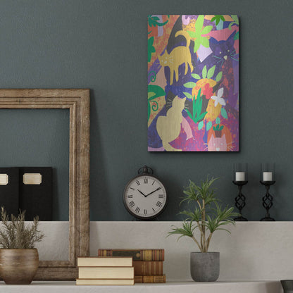 Luxe Metal Art 'Cat Shapes' by Holly McGee, Metal Wall Art,12x16