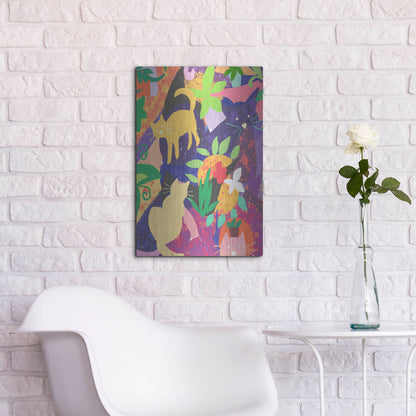 Luxe Metal Art 'Cat Shapes' by Holly McGee, Metal Wall Art,16x24