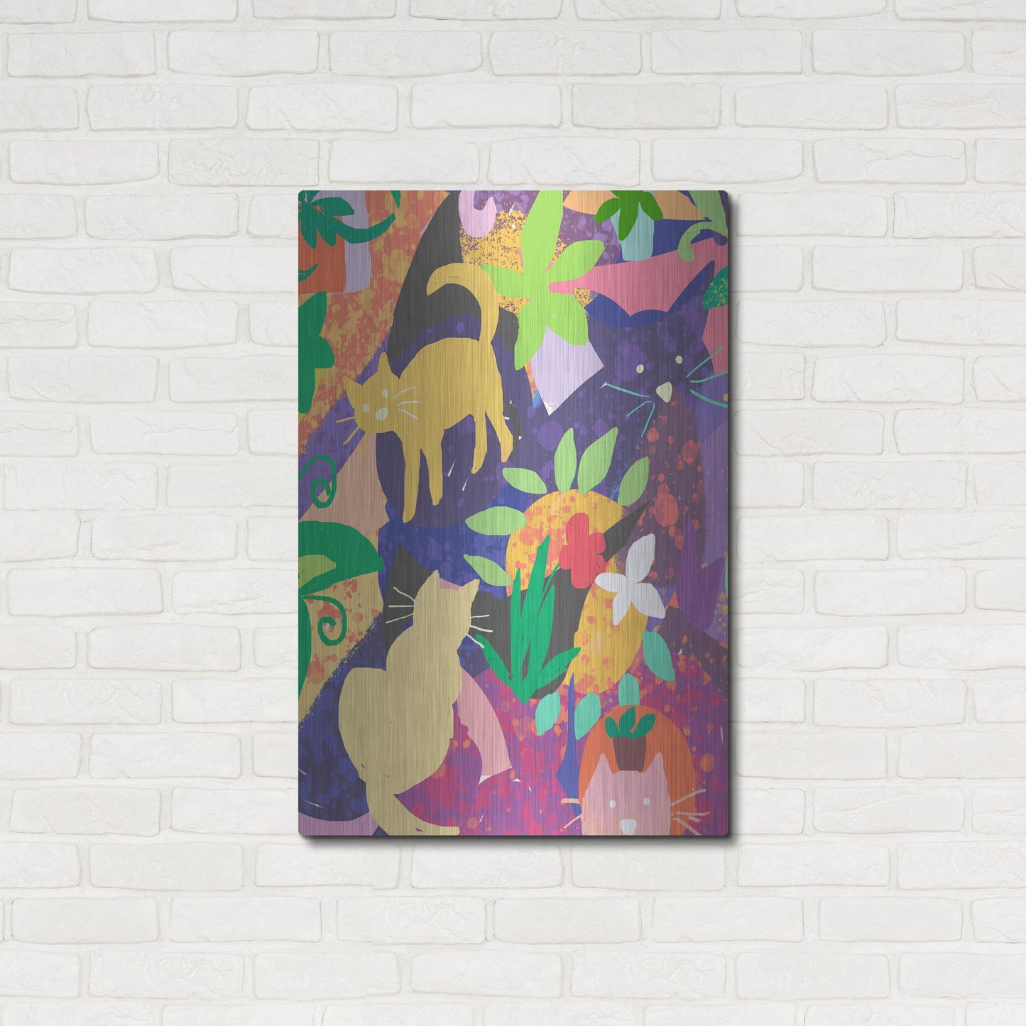 Luxe Metal Art 'Cat Shapes' by Holly McGee, Metal Wall Art,24x36