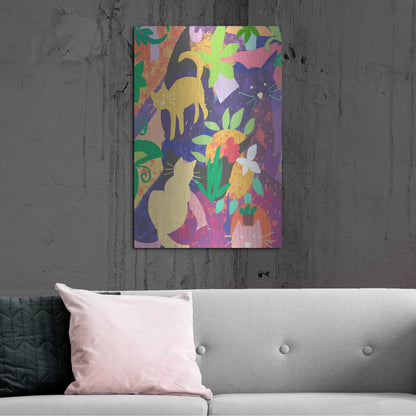Luxe Metal Art 'Cat Shapes' by Holly McGee, Metal Wall Art,24x36