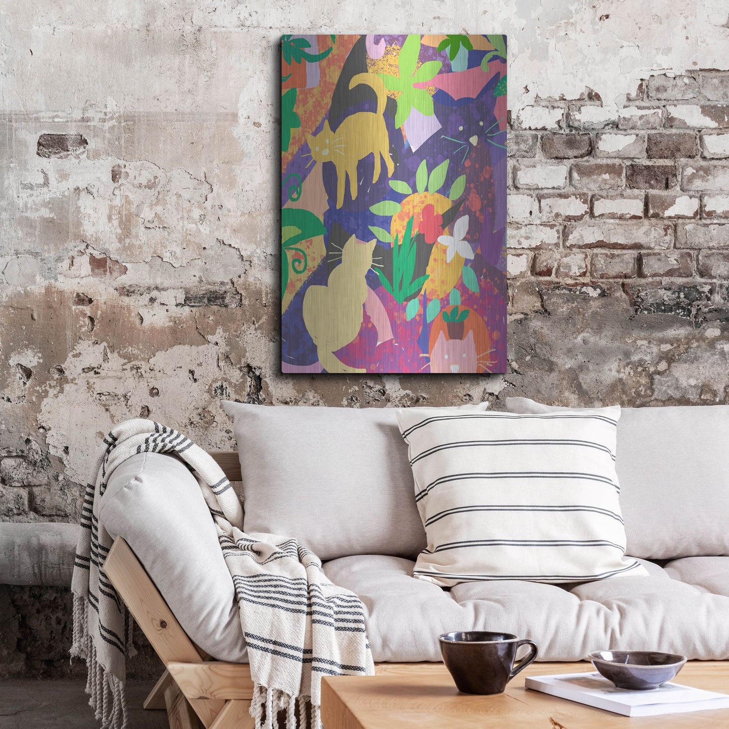 Luxe Metal Art 'Cat Shapes' by Holly McGee, Metal Wall Art,24x36