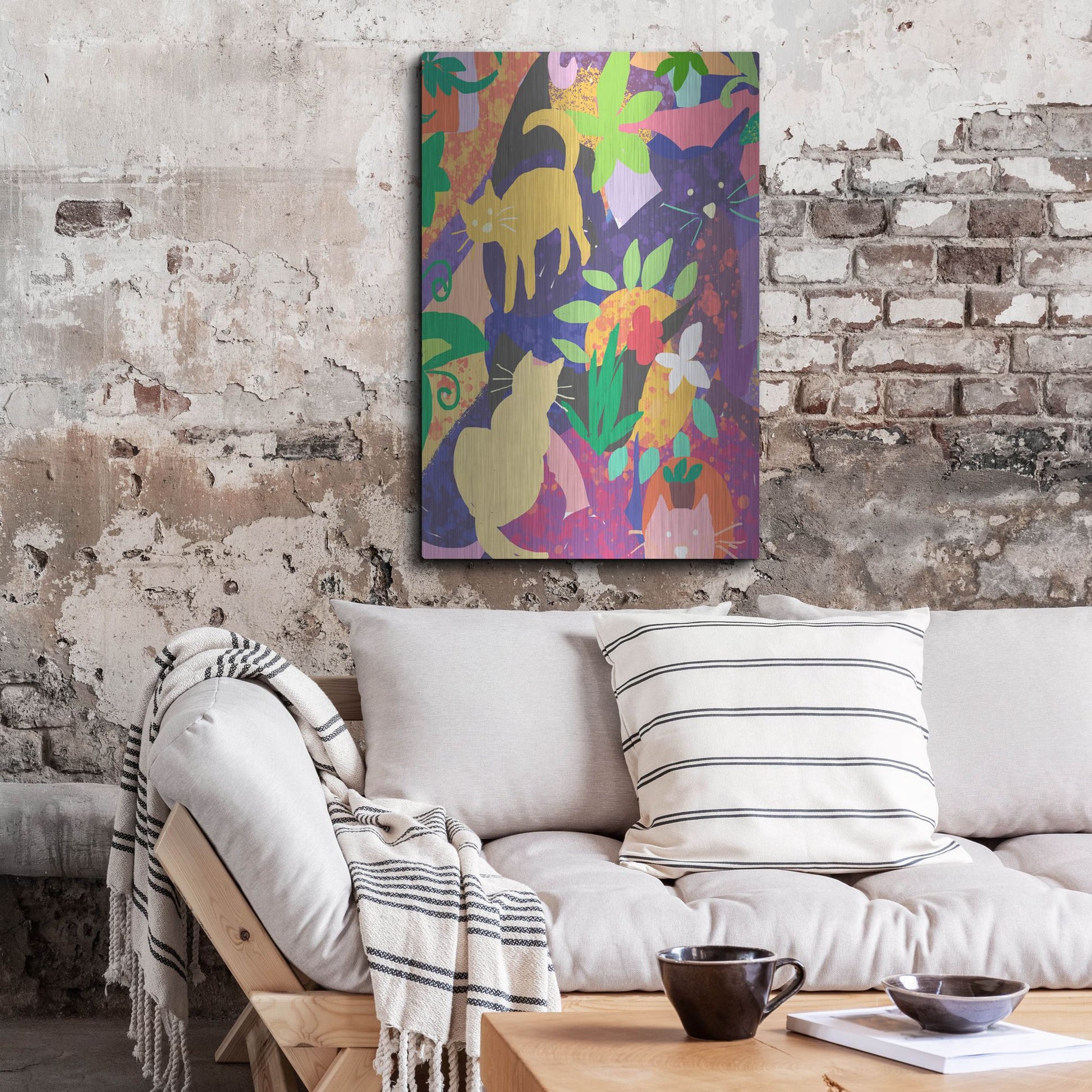 Luxe Metal Art 'Cat Shapes' by Holly McGee, Metal Wall Art,24x36