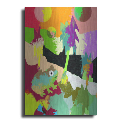 Luxe Metal Art 'Colorful Frog' by Holly McGee, Metal Wall Art