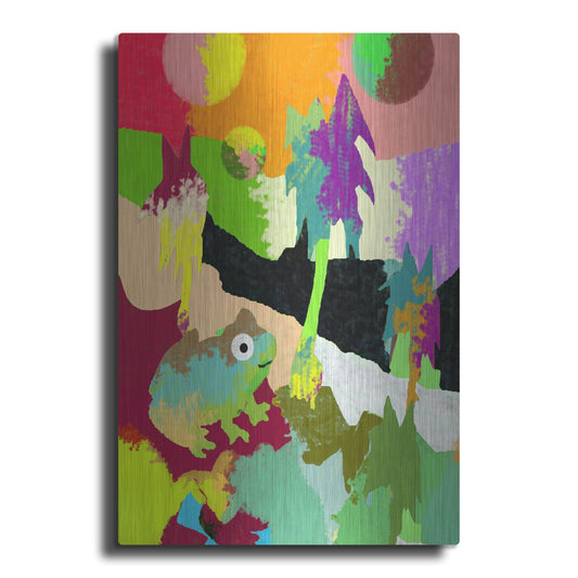 Luxe Metal Art 'Colorful Frog' by Holly McGee, Metal Wall Art