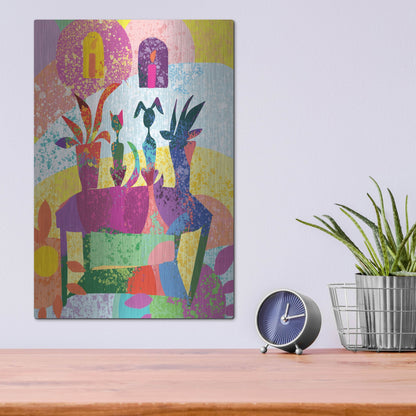 Luxe Metal Art 'Dog And Cat Still Life' by Holly McGee, Metal Wall Art,12x16