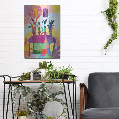 Luxe Metal Art 'Dog And Cat Still Life' by Holly McGee, Metal Wall Art,12x16