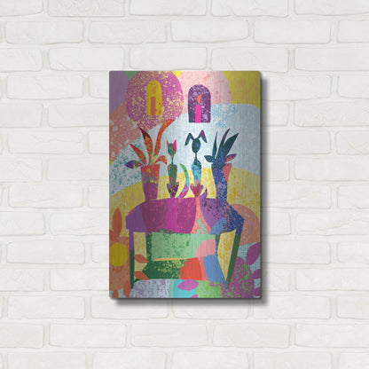 Luxe Metal Art 'Dog And Cat Still Life' by Holly McGee, Metal Wall Art,16x24
