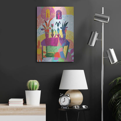 Luxe Metal Art 'Dog And Cat Still Life' by Holly McGee, Metal Wall Art,16x24