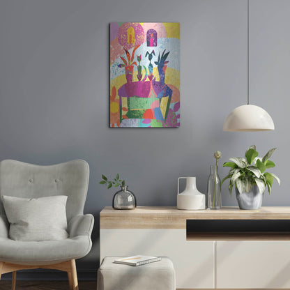 Luxe Metal Art 'Dog And Cat Still Life' by Holly McGee, Metal Wall Art,16x24