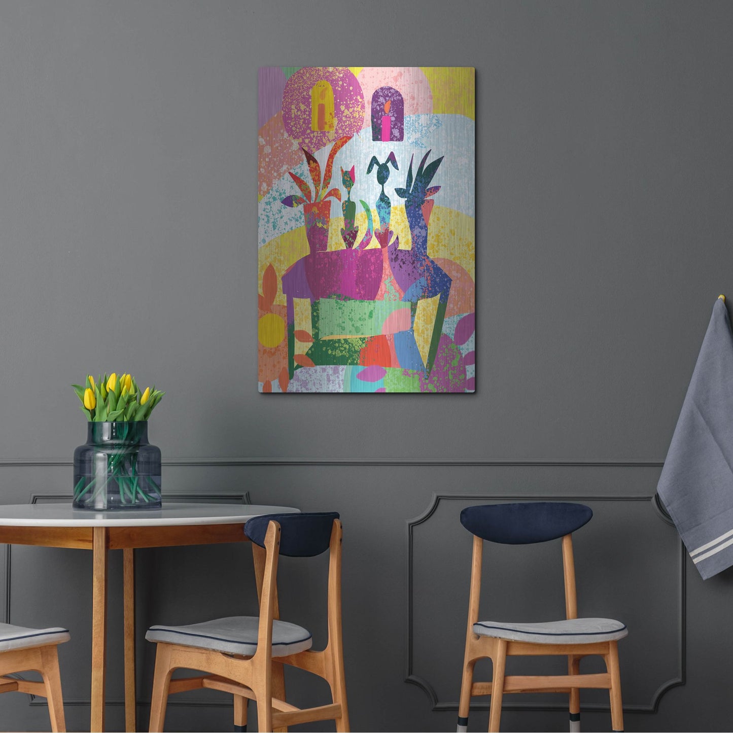 Luxe Metal Art 'Dog And Cat Still Life' by Holly McGee, Metal Wall Art,24x36