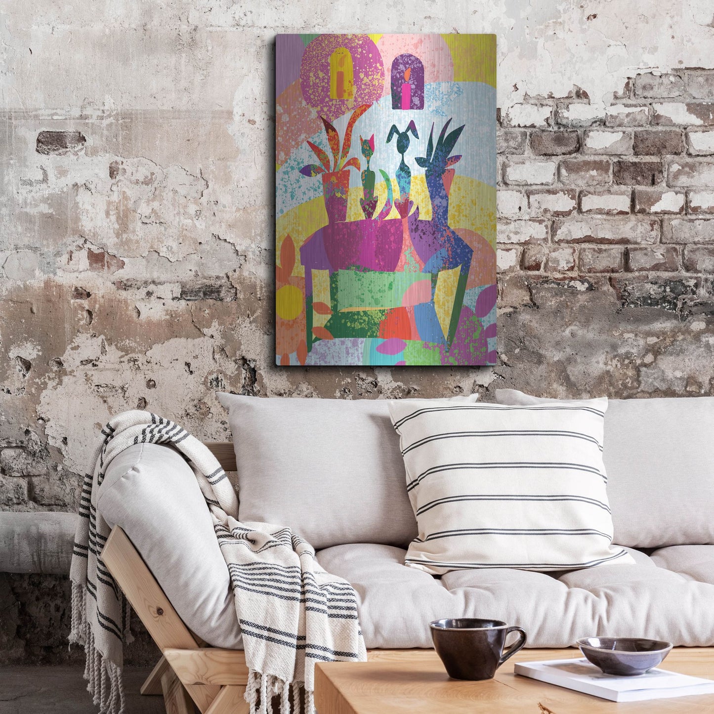 Luxe Metal Art 'Dog And Cat Still Life' by Holly McGee, Metal Wall Art,24x36