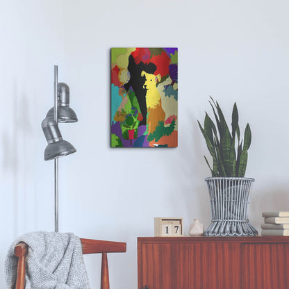 Luxe Metal Art 'Dog With Abstract Background' by Holly McGee, Metal Wall Art,16x24