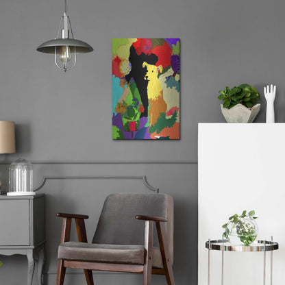 Luxe Metal Art 'Dog With Abstract Background' by Holly McGee, Metal Wall Art,16x24